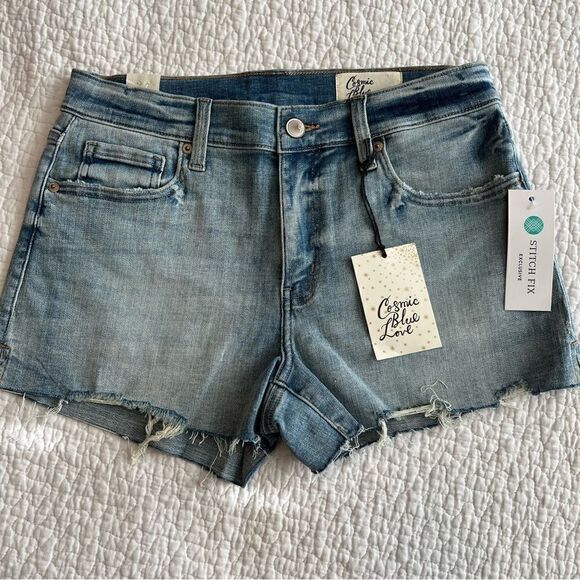Cosmic Blue Love Pants - ✨ Cosmic Blue Love Women’s High Rise Cutoff Shorts 28 NWT Stitch Fix